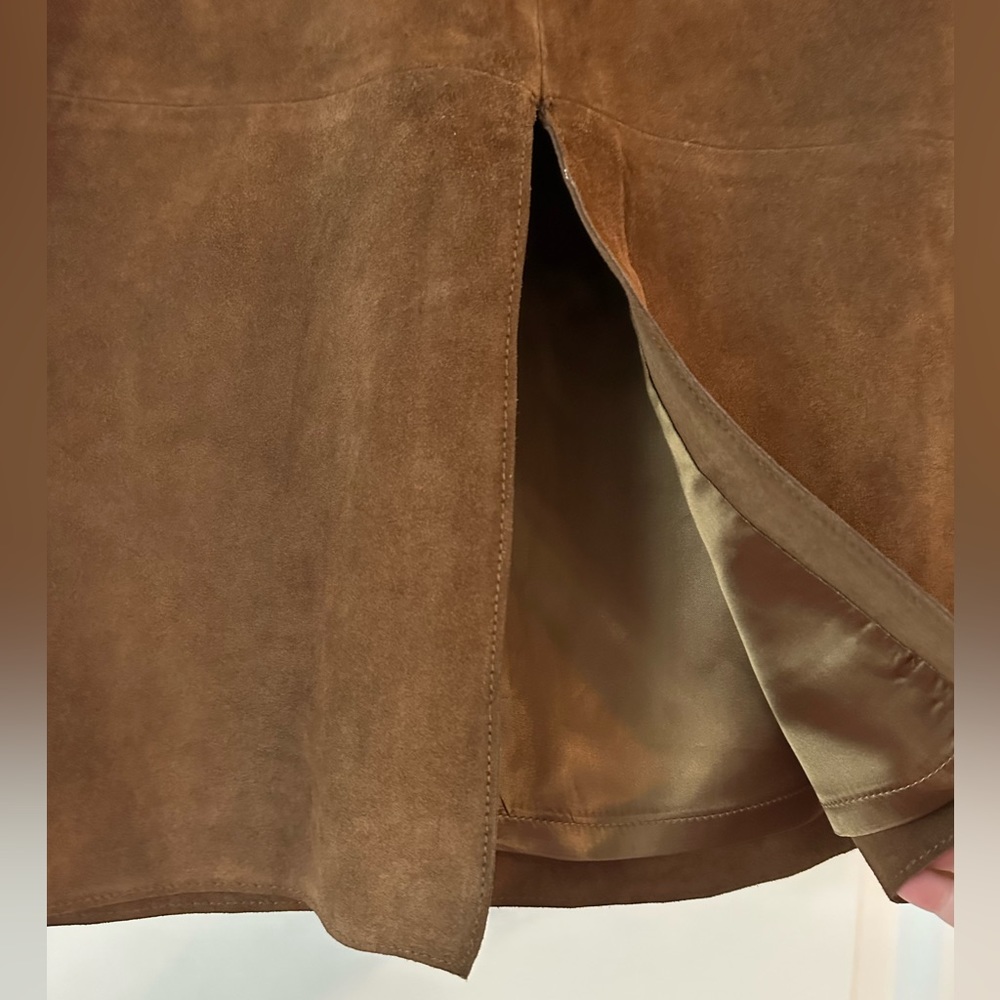 Banana Republic Suede Midi Skirt in Warm Brown - Picture 3 of 7